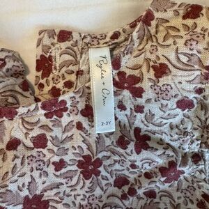 Rylee + Cru Burgundy and Cream Floral Top